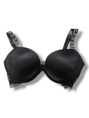 Victoria’s Secret Very Sexy Push-Up Bra 34DD Black With Butterfly Rhinestones
